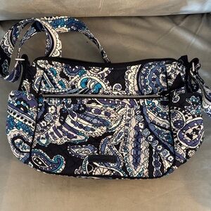 Vera Bradley Navy and Light Blue Paisley Crossbody Bag
